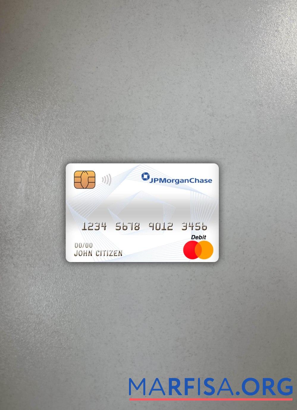 Realistic Canada JP Morgan chase bank master debit card photolook front example